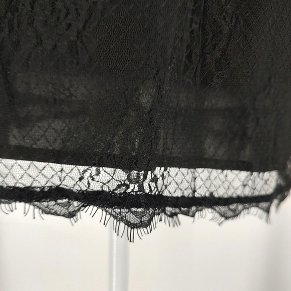 Chateauamour Black Lace Sheer Sleeve Surplice Top, Size XL - Picture 6 of 10